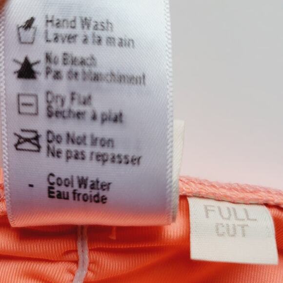 L*Space Monique Full Bottom Cut Bikini Bottom Bright Coral Large - Picture 5 of 7